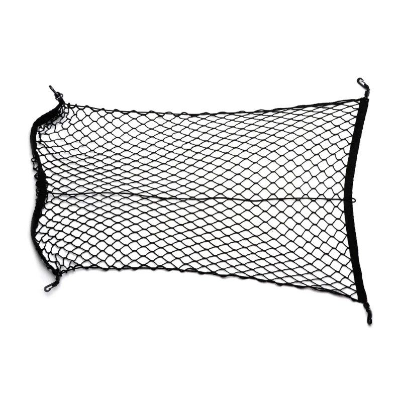 

100x70cm Universal Car Trunk Luggage Storage Cargo Organizer Nylon Elastic Mesh Net w/4 Hooks