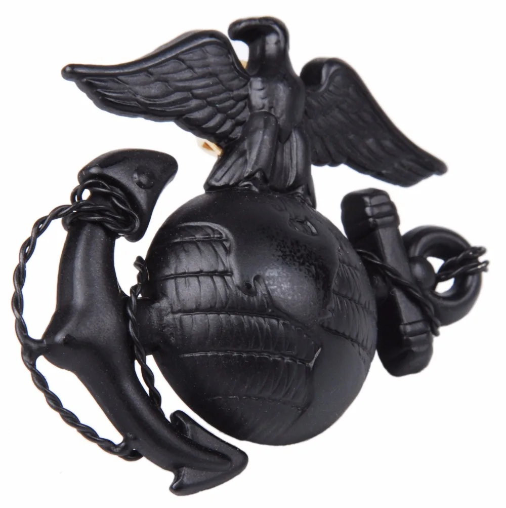 Металлическая шляпа значок черный офицер USMC времен Второй мировой войны в