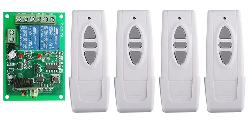 Беспроводной телефон с ресивером и 4 передатчиками для бытовых приборов, ворот гаража, 12 В постоянного тока, 1 канал, 10 А