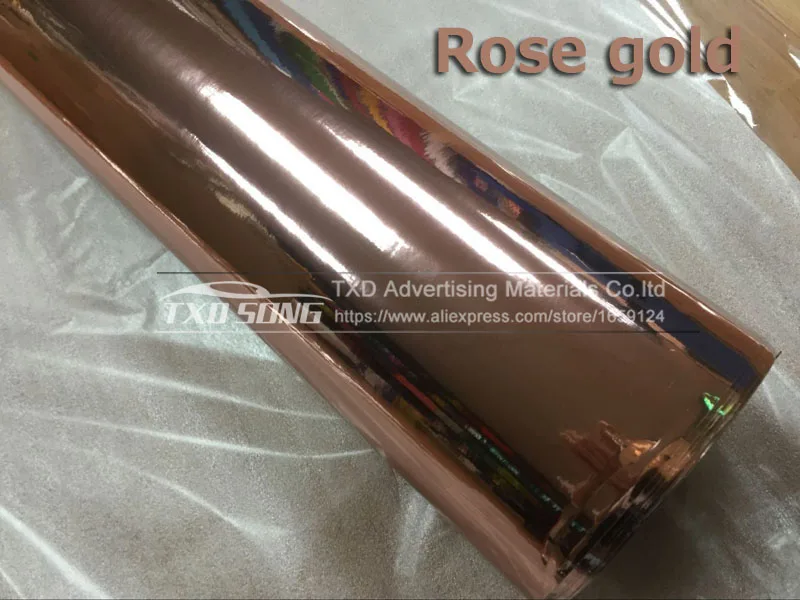rose gold 5 м/10/15 м/20 м Высокий Эластичный Серебряный воздушных пузырьков зеркало винил Обёрточная бумага пленка Стикеры лист мини-камера для автомобиля мотоцикла корпусный мотор nema крышка - Название цвета: rose gold