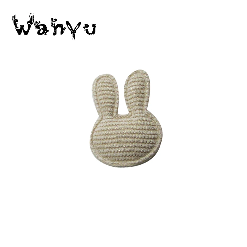 60pcs Hot Stamping Cloth Rabbit Padded Patches Appliques For Clothes Sewing Supplies DIY Decoration | Дом и сад