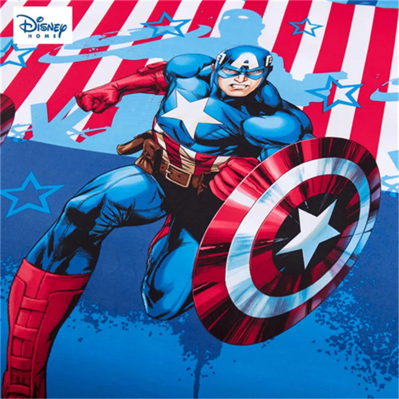 Комплект постельного белья из 100% хлопка с рисунком мультфильма marvel | Дом и сад