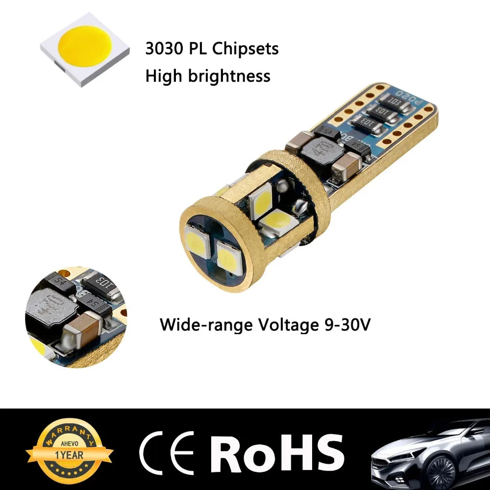 2x Светодиодная лампа MIT 10SMD 3030 WEISS CANBUS CE T10 W2.1x9.5d 12V|canbus t10|canbus led t10canbus t10 |