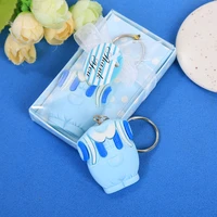12pcs baby shower gift resin clothes keychain christening favor girl boy party favor kids birthday souvenir wedding gifts