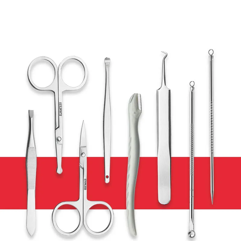 

Beauty health acne needle pox artifact to black squeeze acne tool tweezers 6 pc/set