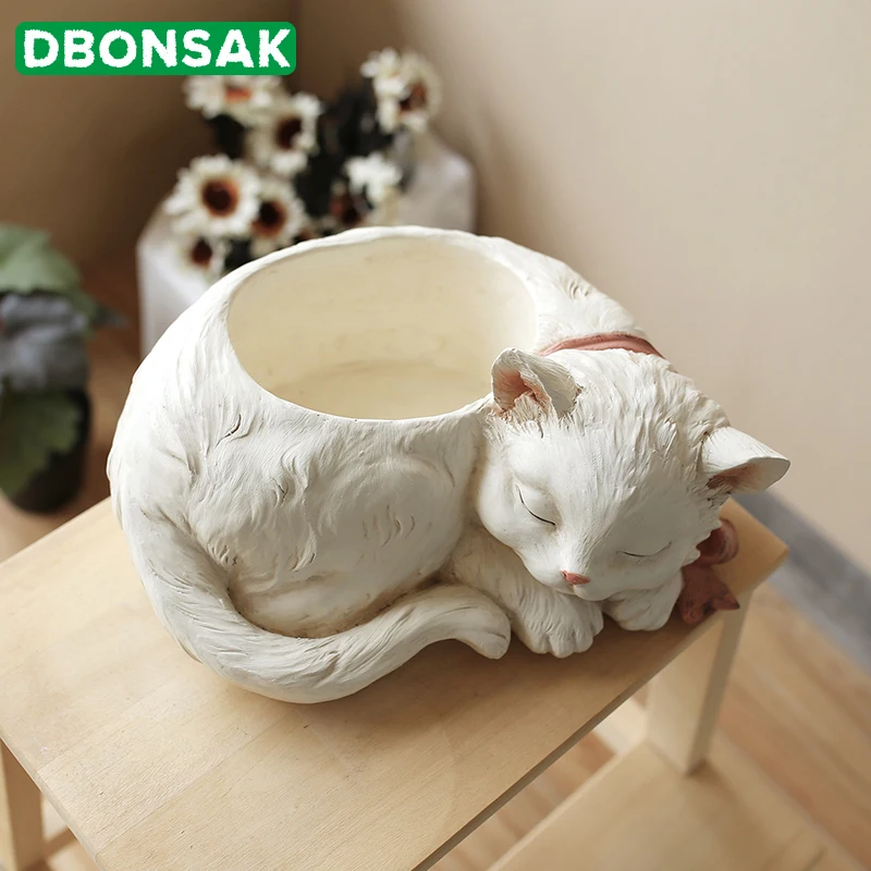Животные цветочный горшок кошка котенок цветочное устройство полимерная ваза