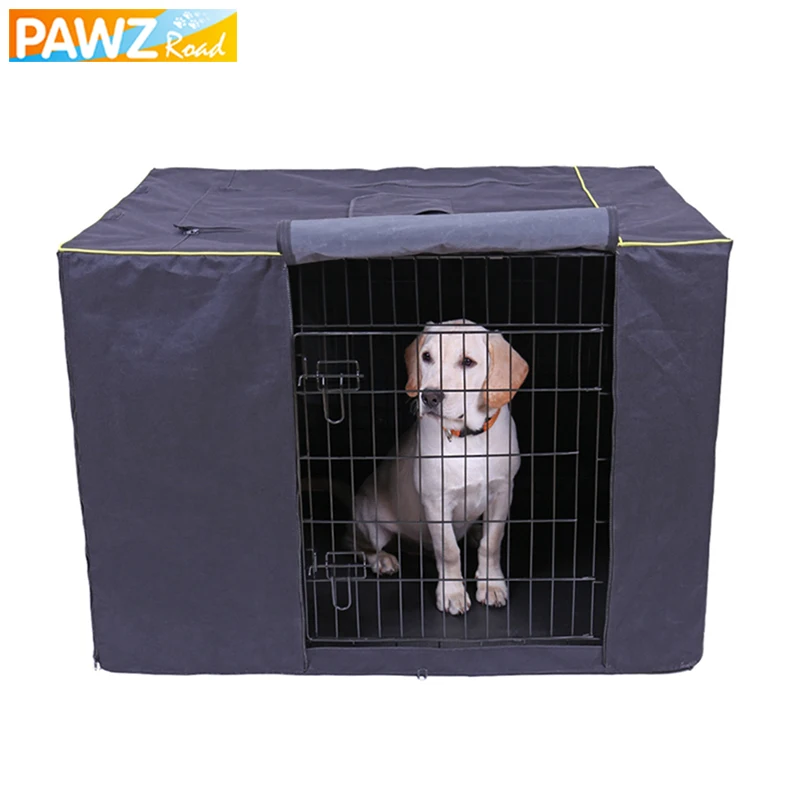Buy Capa gaiola de cachorro de estimação, à prova d água, antiderrapante, sólida, grande, capa de canil, gato, cão, lavável, produtos para treinamento de viagem