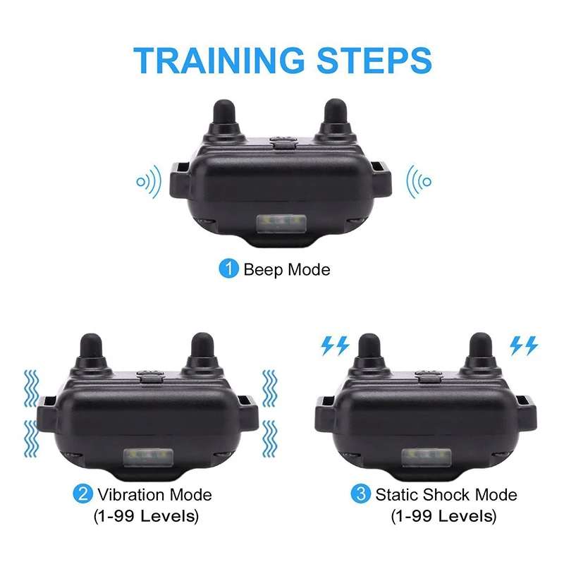 

Dog Training Collar Waterproof Rechargeable Remote Control Anti Barking Single/Dual Electric Shock Bark Deterrents Pet Supplies