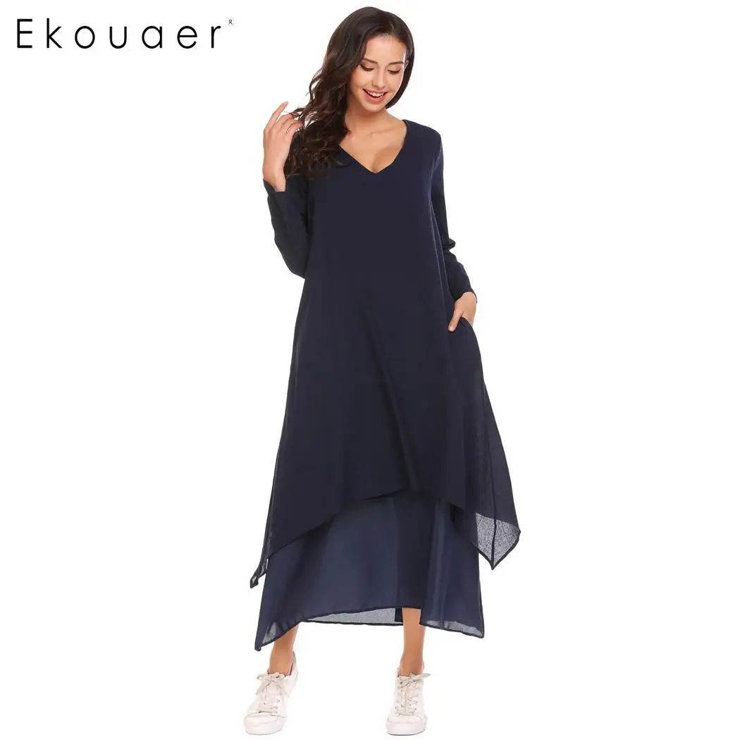 Ekouaer женские Сексуальные облегающие платья Clubewear искусственная обертка v-образный вырез 3/4 рукав Ruched боковая многослойная Повседневная мини-платье