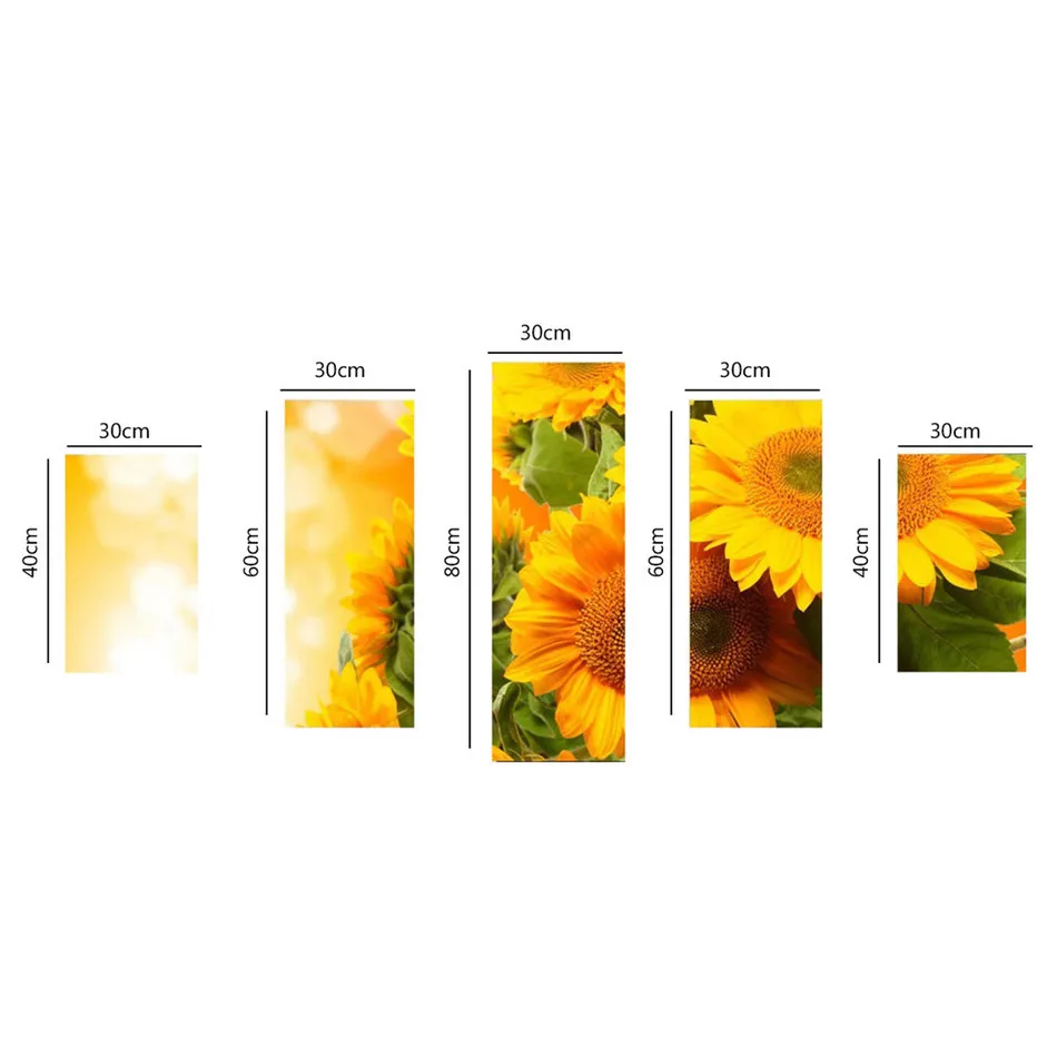 5 панелей Современная картина маслом в современном стиле с принтом подсолнуха