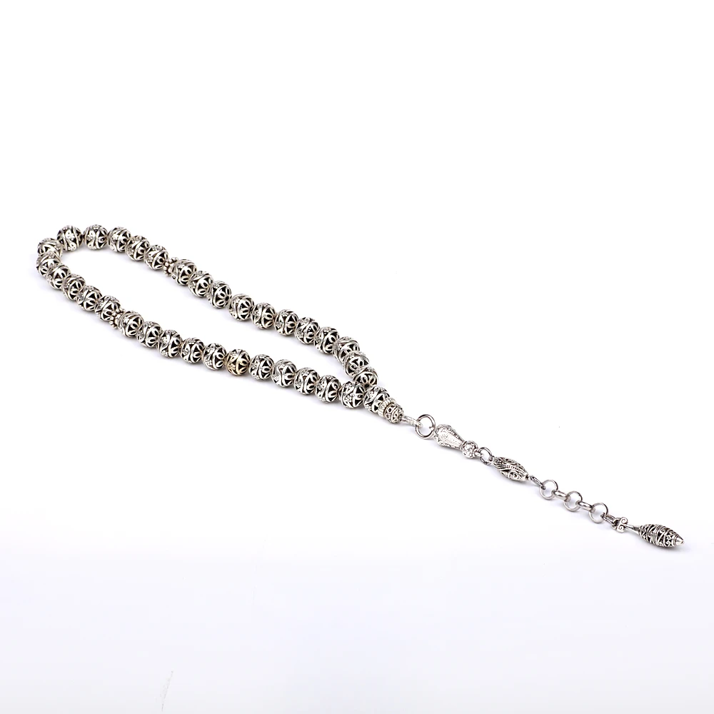 Магазин Tasbih Новое поступление DIY 1 шт Роскошные 11 мм серебряные круглые Полые