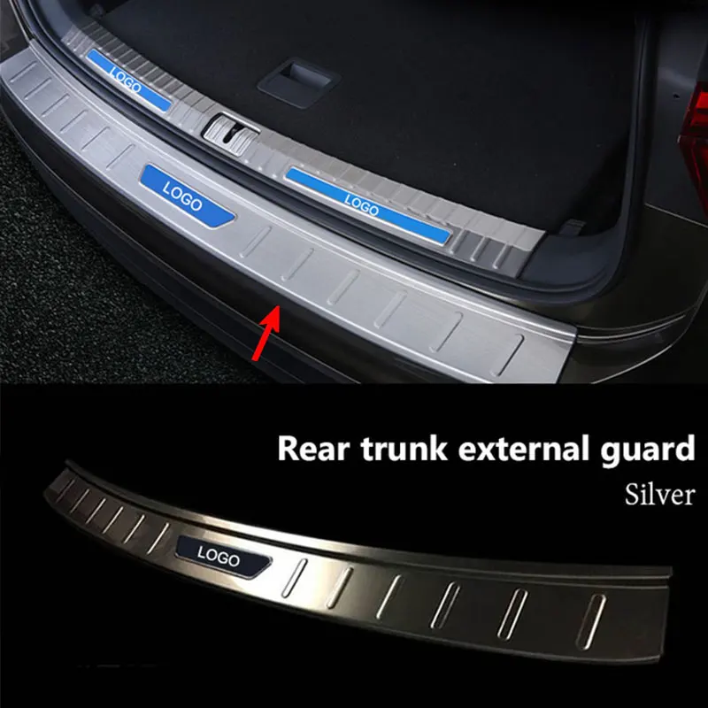 Темно-серый CNparts для Volkswagen VW Tiguan 2 MK2 авто задний багажник дверной ограничитель анти полоски от царапин аксессуары - Цвет: Темно-серый