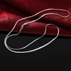 Подвески для свадебной вечеринки, 2 мм цепочка змейка серебряного цвета милое ожерелье для женщин и мужчин ювелирное изделие серебряное модное милое ожерелье LN026