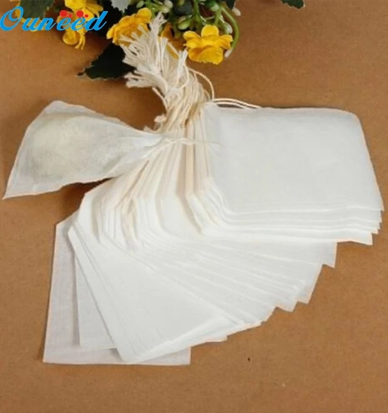 Ouneed Happy Home 100 pcs Empty Teabags String Heat Seal Filter Paper Herb Loose Tea Bag Suitable For Tea/ Spice /Herbal Powder | Мебель