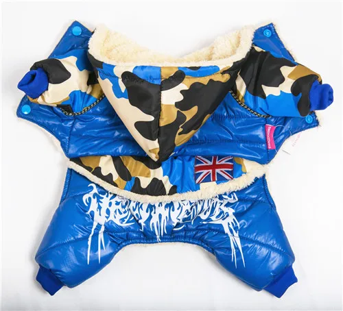 Blue Одежда для собак, зимние теплые меховые пальто, водонепроницаемая куртка, пальто для щенков, для французского, для бульдога чихуахуа, для маленьких собак, одежда для домашних животных, PETASIA - Цвет: Blue