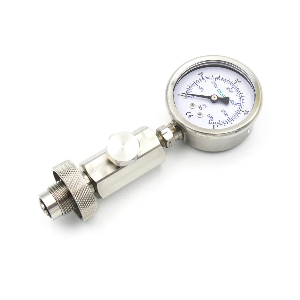 QUPB новая Din станция из нержавеющей стали 300 бар/4500psi с 60 мм/40 мм маслонаполненный манометр DGE001