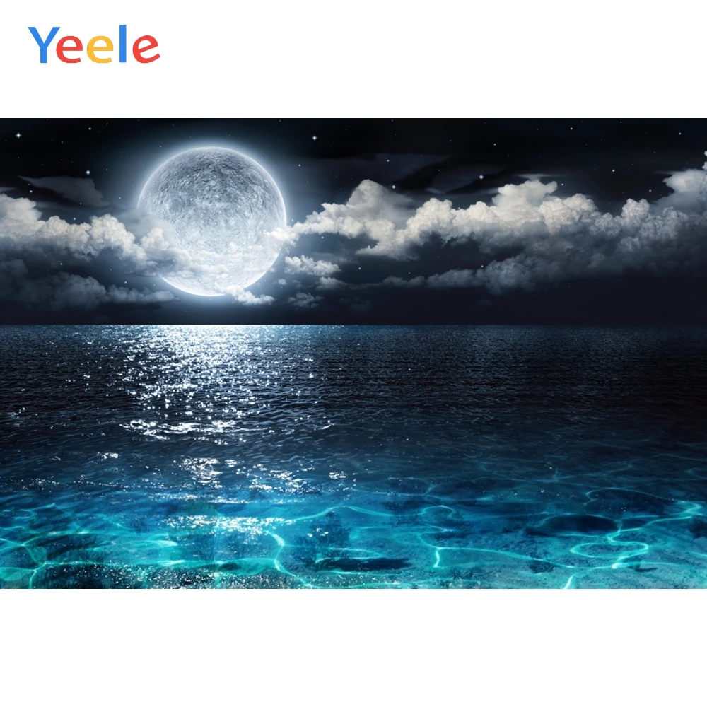 

Yeele Ночная Луна Звезда облака Морская вода пейзаж Детские фотографии фоны индивидуальные фотографические фоны для фотостудии