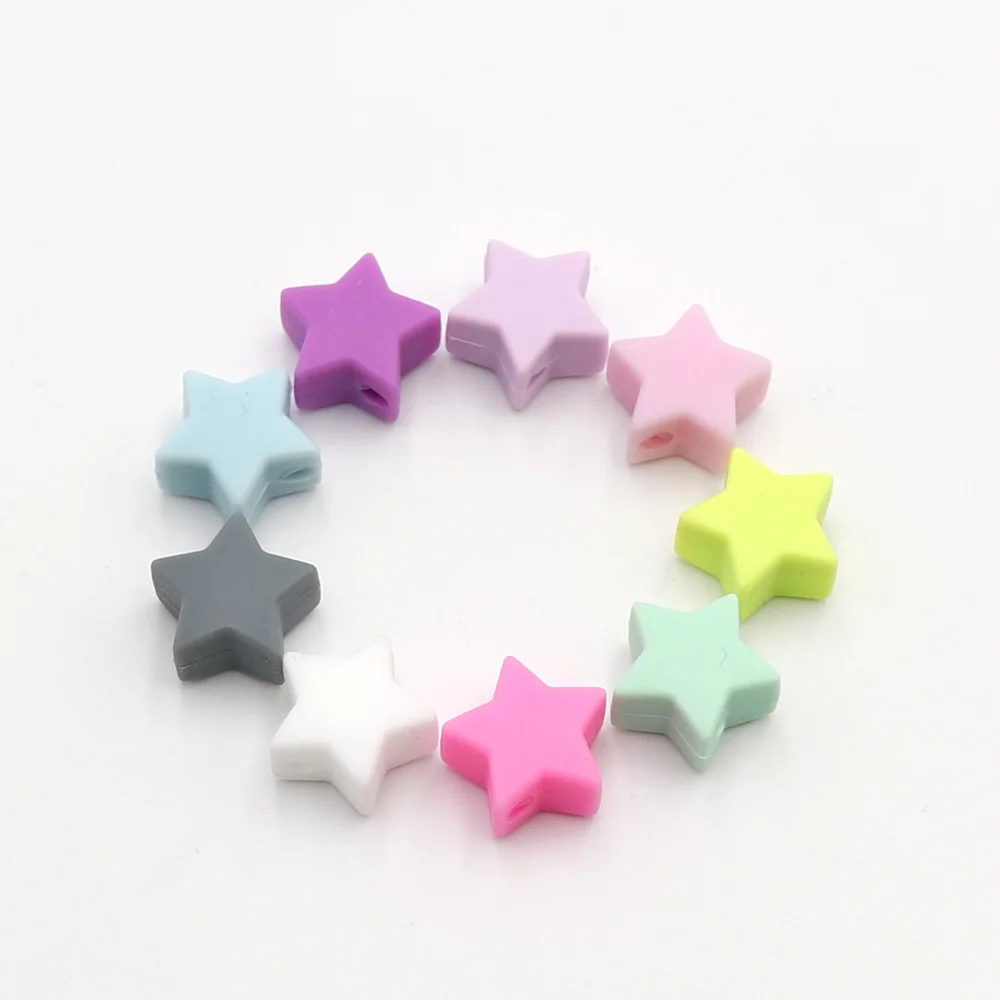 b TYRY. HU Star, силиконовые бусины-прорезыватели, 30 шт., детские игрушки для прорезывания зубов, сделай сам, пищевые силиконовые бусины, ожерелье медсестры, аксессуары - Цвет: b