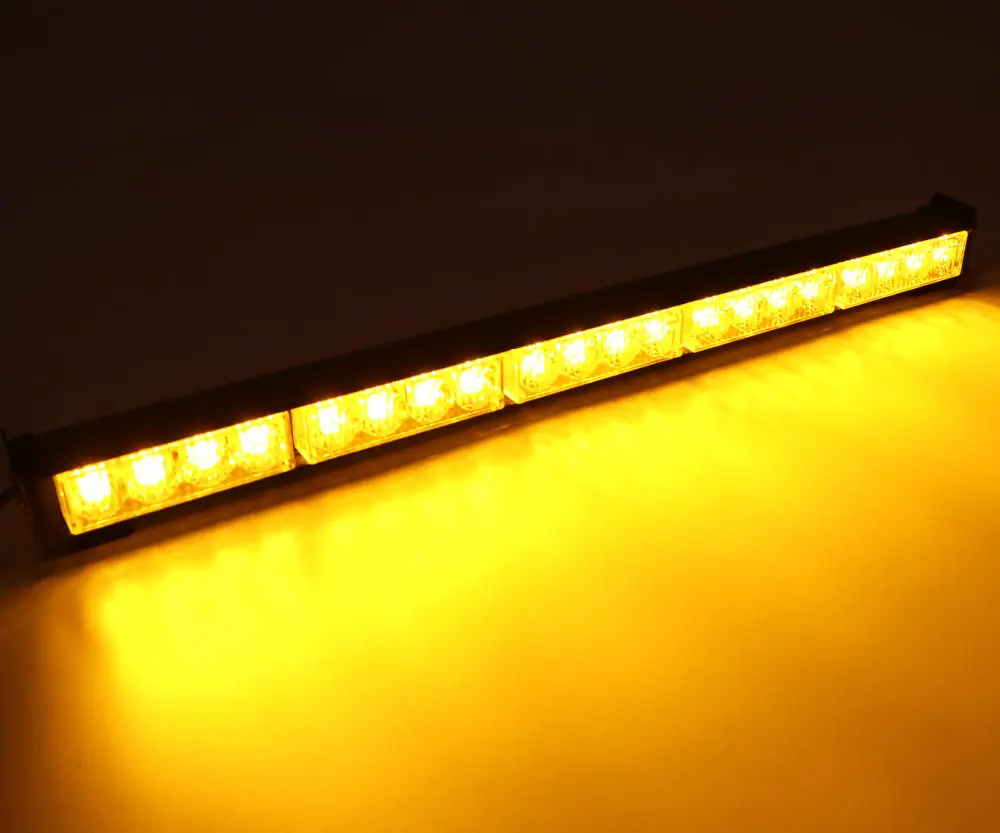 60W 20LED 55CM Автомобиль-Стайлинг автомобиль длинный 8-32 Led аварийный стробоскоп Предупреждение ющий светильник мигающий грузовик полицейские, пожарные янтарные желтые лампы автомобили - Цвет: 60W 20LED 55CM