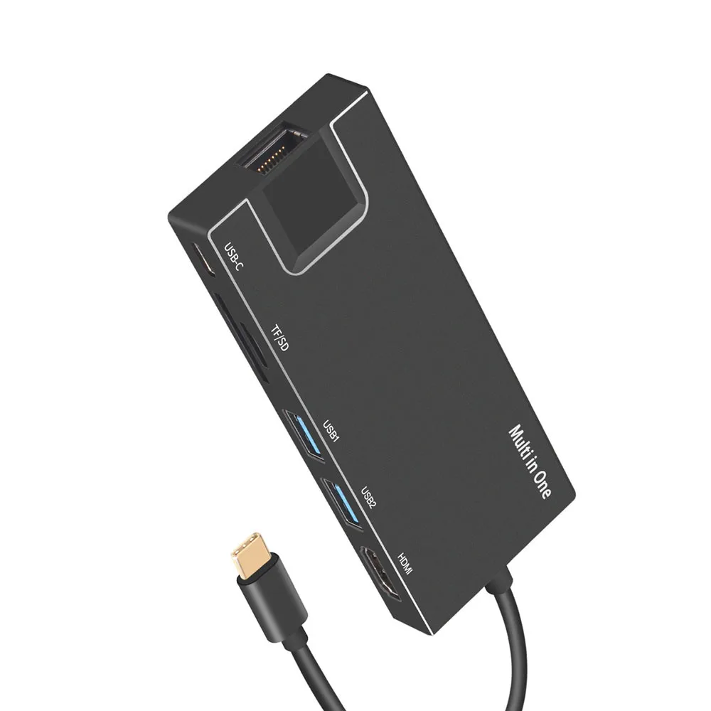 USB C к Type 8 в 1 3 0 HDMI 4K RJ45 адаптер Micro SD TF кардридер концентратор c PD порт Ethernet сеть и