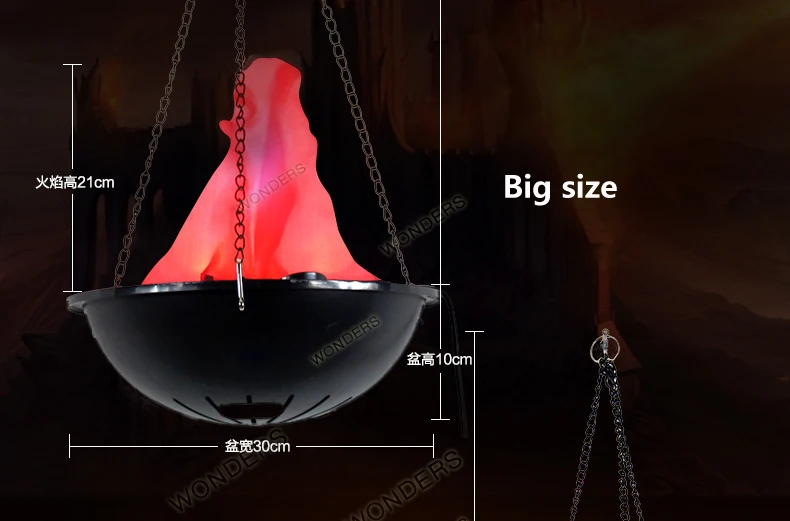 Новинка 220 В 20/30 см Лофт Хэллоуин Электронный светильник для спального огня лампа