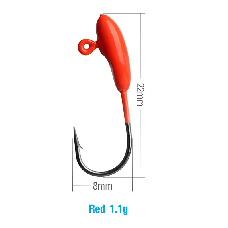 Red DONQL 5/10 шт Мини зажимы для рыболовных крючков 1,1 гр 22 мм колючая Одиночная Привести Рыболовный крючок для Мягкая приманка приманки для рыбалки на карпа аксессуары - Цвет: Red