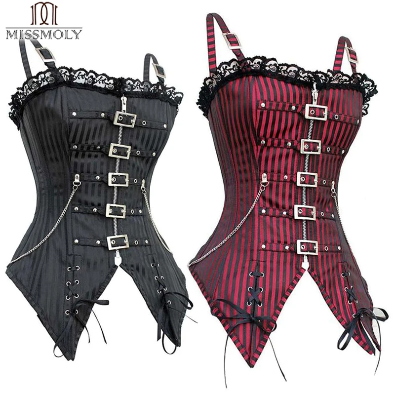 

Miss Moly Steampunk Corset Gothic Dress Women Sexy Clothes Plastic Boned Cincher Bustier Burlesque Overbust lingerie Shapewear