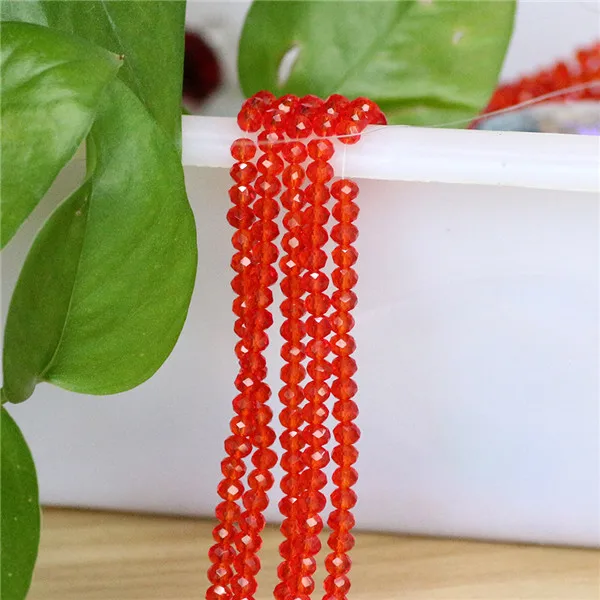 ZHUBI 145 шт чешские стеклянные граненые бусины Rondelle 3 мм AB круглые бусины китайские бусины оптом материалы для рукоделия Изготовление ювелирных изделий - Цвет: red