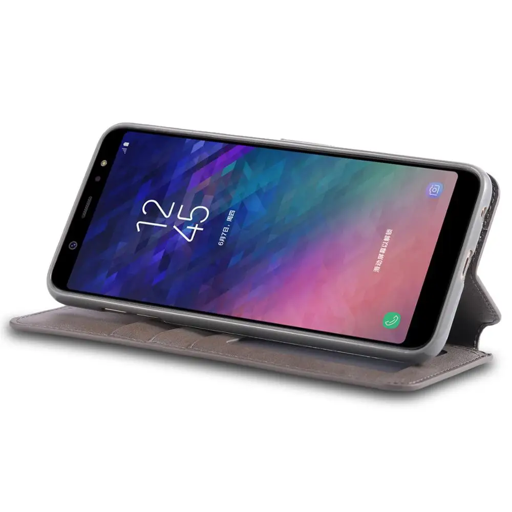 Роскошный кожаный чехол кошелек для Samsung Galaxy A6 2018 a6 plus с держателем карт флип кейс