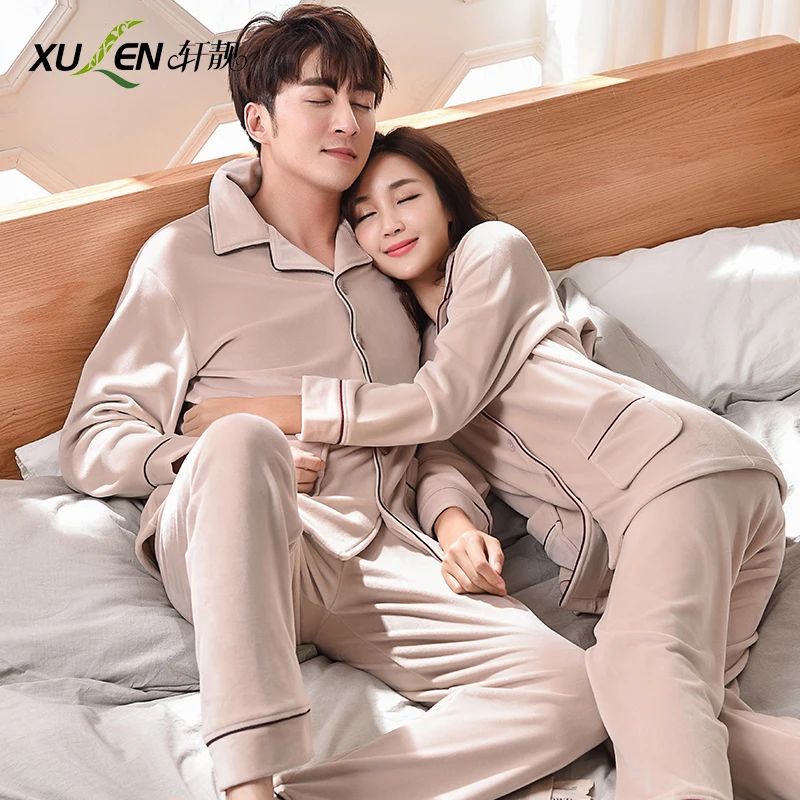 Пара пижам наборы кораллового флиса сна и отдыха для мужчин женщин ночное белье