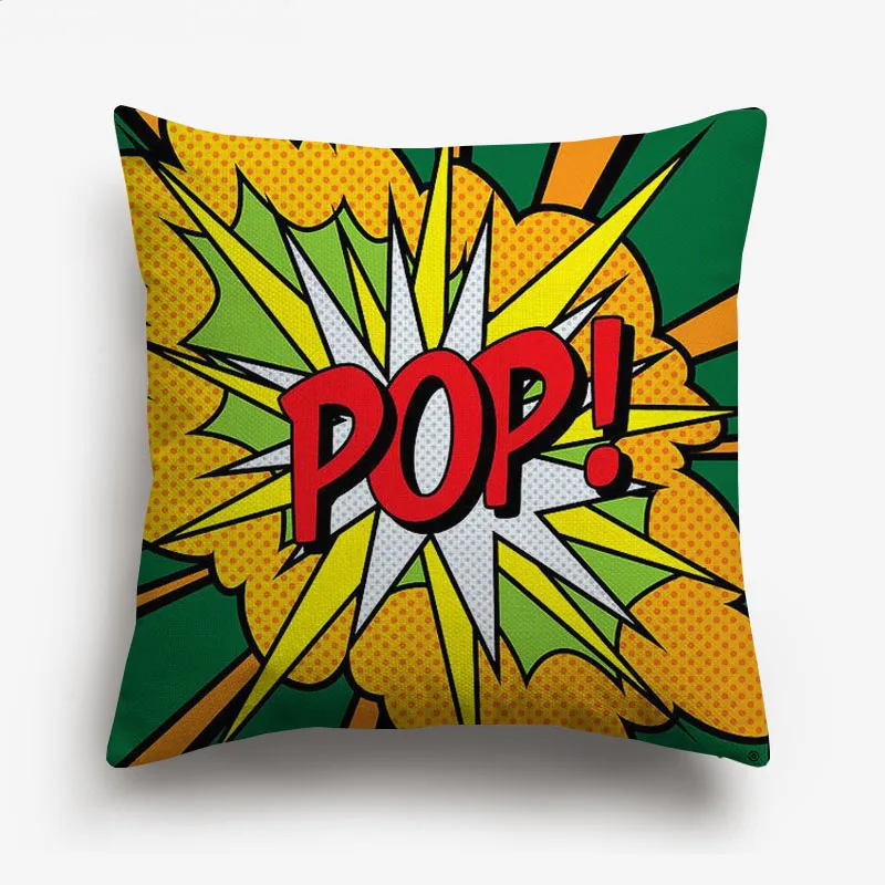 Американская Поп художественная Подушка Чехол POW Pop BOOM камера красная подушка с рисунком «губы» Чехлы Декоративные Льняные Наволочки Чехол для украшения спальни - Цвет: D