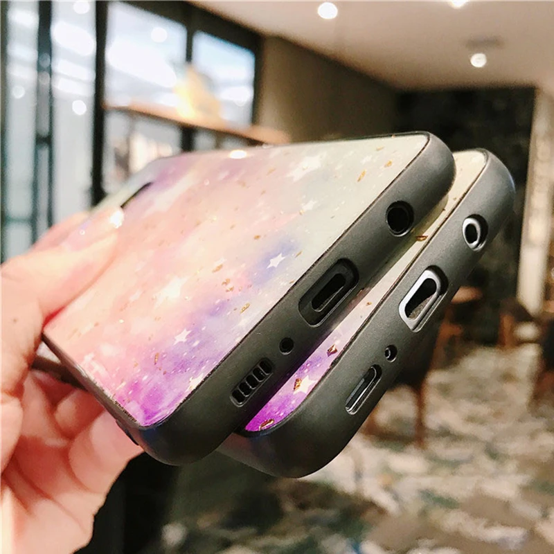 YHBBCASES чехол из золотой фольги для samsung Galaxy S10 Plus Модный со звездами S8 S9 N8 с