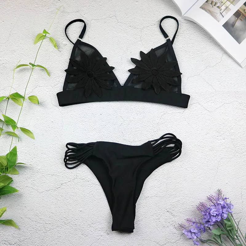 2019 Sexy White Lace Bikini Set Women SwimSuit Female Biquini Bathing Suit String Bikinis Micro Biquine Lady Beach Wear | Женская одежда