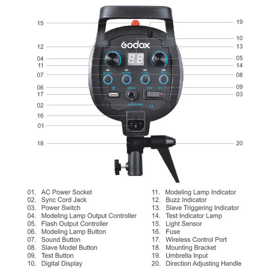 Godox QS800 QS 800 800Ws Фотостудия вспышка осветительная лампа Стробоскопическая головка