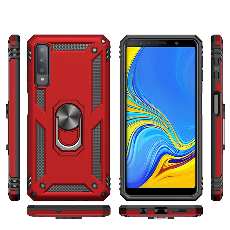 Роскошный Магнитный противоударный армированный чехол для Samsung Galaxy A7 A9 2018 A9s