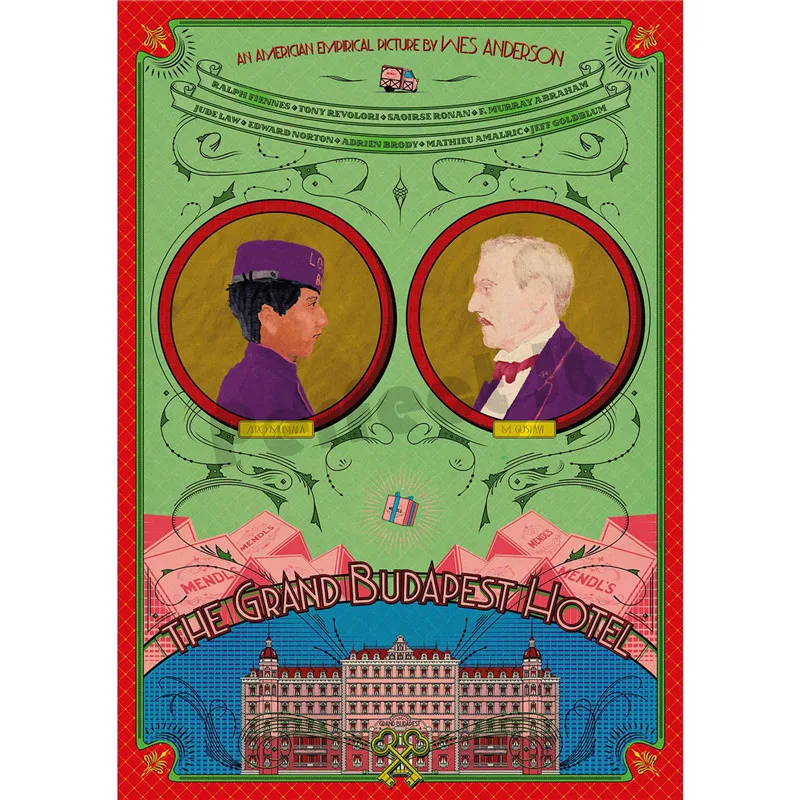 Grand Budapest домашний интерьер отеля украшения Крафт Фильм плакат рисунок core наклейки на стену - Цвет: Светло-желтый