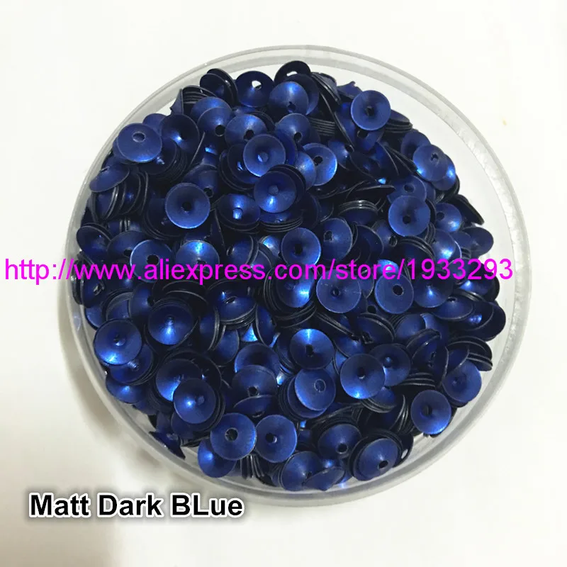 50 г (3000 шт.) чашка 6 мм матовая темно синяя форма воронки круглые свободные блестки