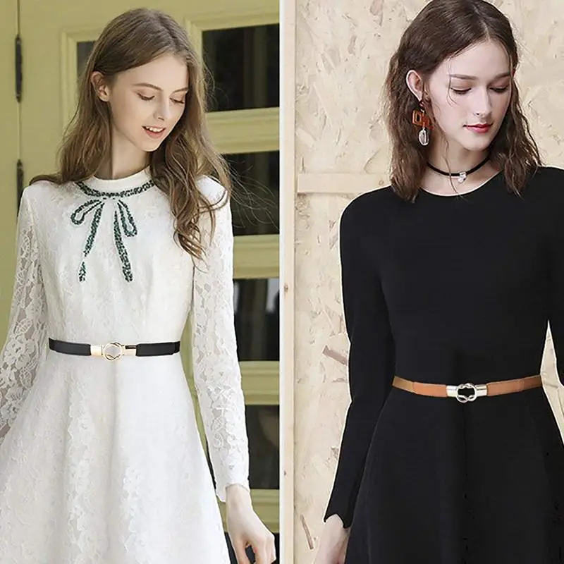 Женский эластичный пояс с металлической пряжкой в стиле ретро 2 шт. упаковке 1