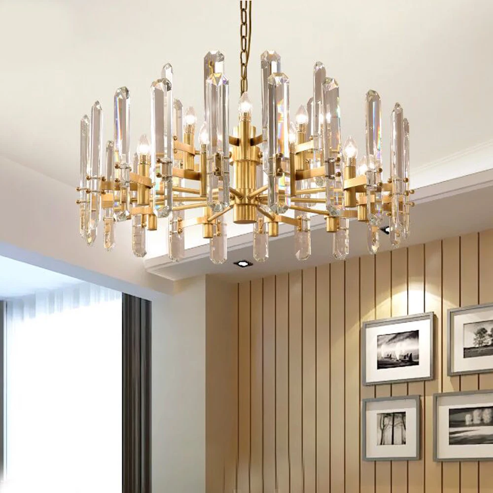 luxury crystal chandelier lighting modern LED lamp for living room dinning room gold crystal light