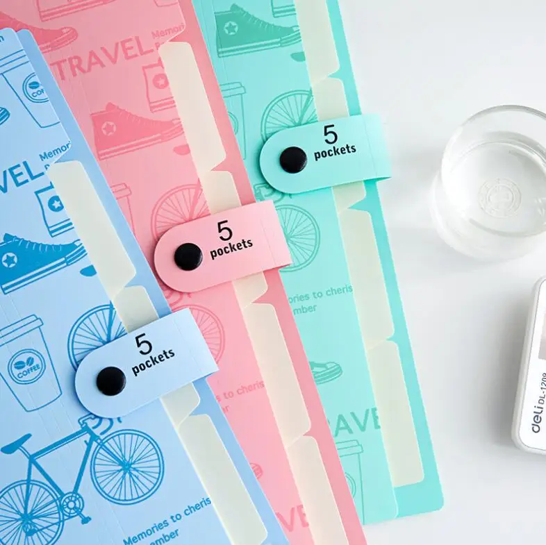 Многослойный Органайзер из ПВХ для документов 2 шт./лот папка файлов с зажимом