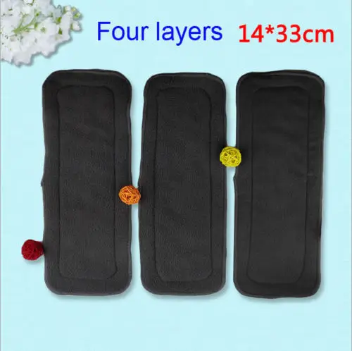 4 слойные вставки для подгузников из мягкого бамбукового волокна 3 шт. 14*33 см