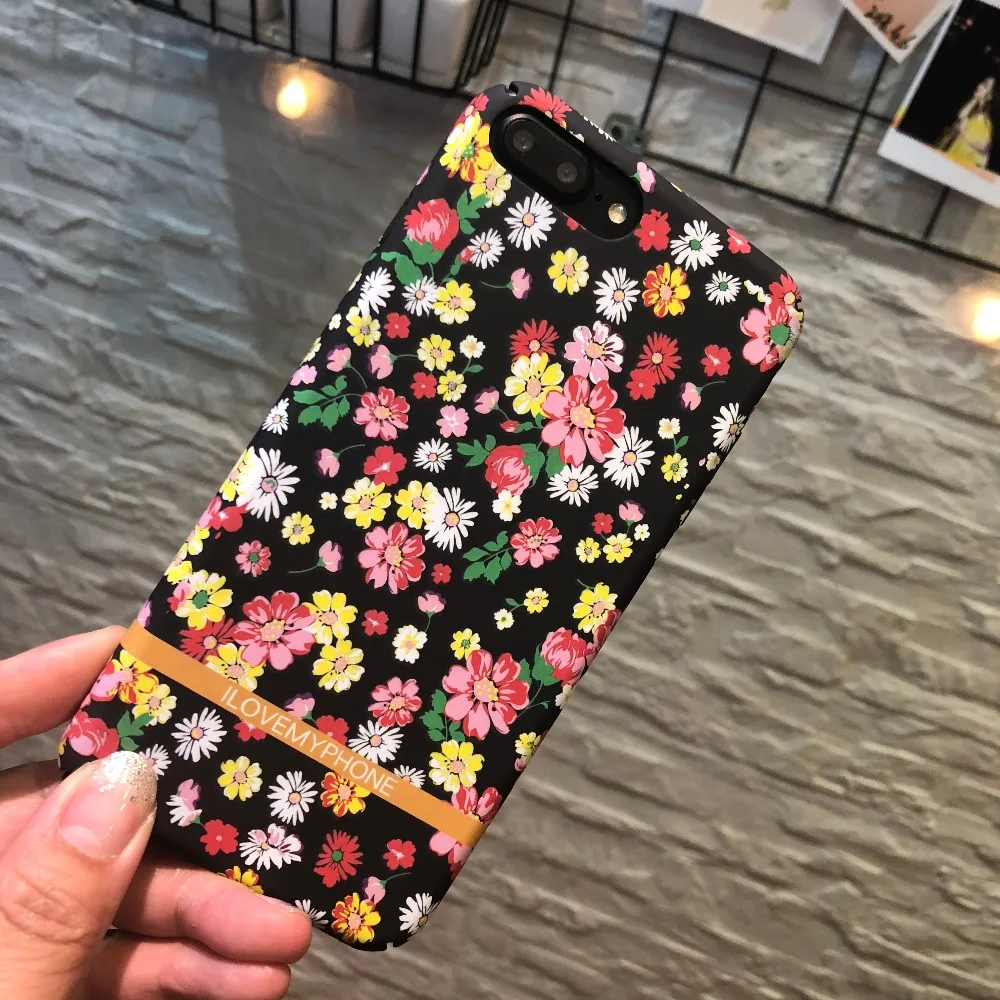 ORYKSZ Роскошные цветы чехол для iPhone 7 6 S плюс Винтаж узор телефон силиконовый