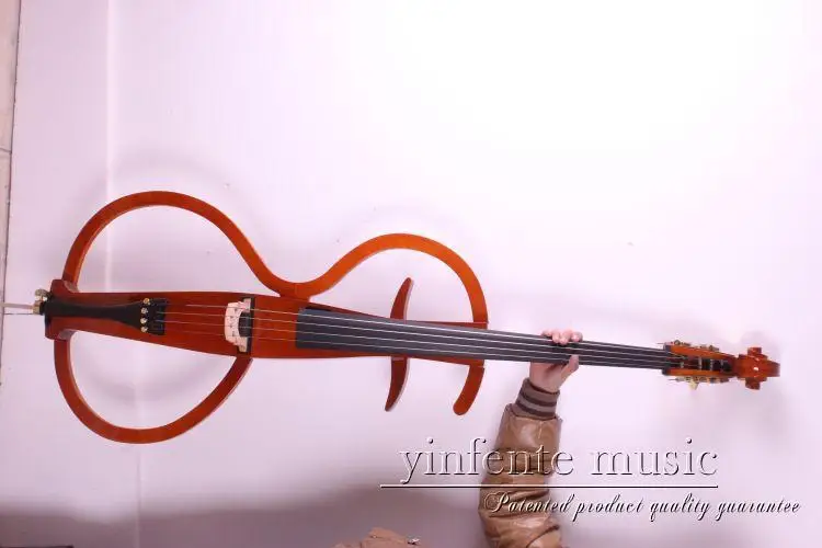 

orange Electric Cello 4/4 hand carved good ebony agleam Silent Cello Solid