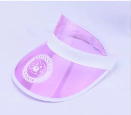 style a pink Летние повседневные солнцезащитные козырьки для взрослых с защитой от ультрафиолетового излучения, женский модный козырек, пляжные вечерние шляпы, уличные пластиковые шляпы из ПВХ - Цвет: style a pink