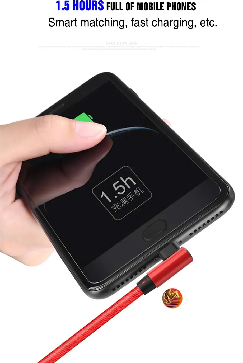 90 градусов 3A usb type C кабель для мобильного телефона для samsung huawei Xiaomi Redmi кабель передачи данных для быстрой зарядки для huawei type-C зарядное устройство