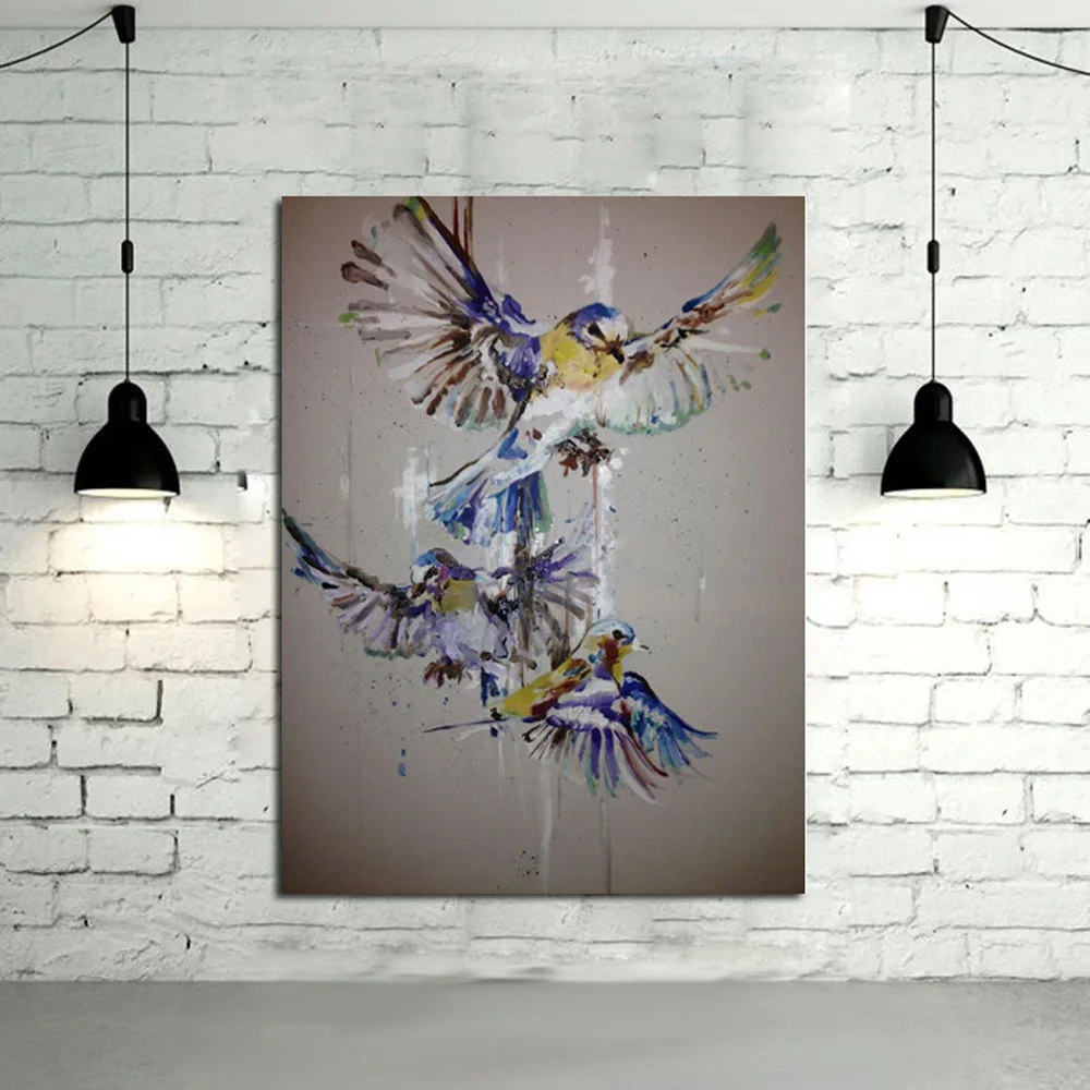 

100%Handpainted Oil Painting Beautiful Birds Canvas Paintings Modern Art Best Gift Abstract paintings for living room wall