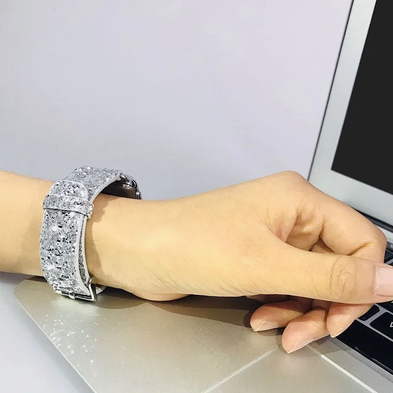 Кожаный ремешок для Apple Watch кожаный ремешок 42 мм 44 мм 38 мм для Apple Watch Наручные часы на кожаном ремешке ремешок Синий для женщин