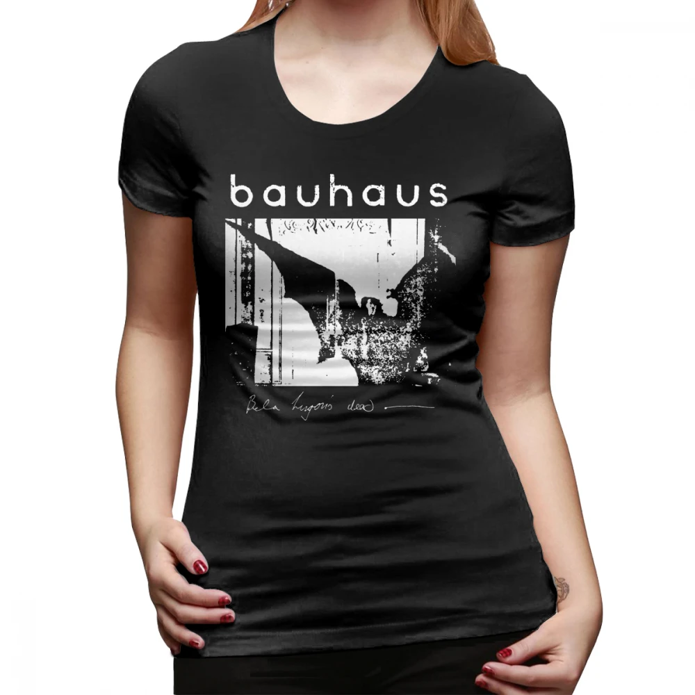 Сестра футболка Bauhaus летучая мышь крылья Бела лугоси S Dead Футболка с принтом серый для женщин 100 хлопок O средства ухода за кожей Шеи Дамы футболк - Цвет: Черный