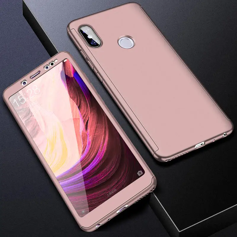 Розовый 360 градусов полное покрытие чехол для телефона для Xiaomi mi A2 Lite чехол mi 9 8 5 6 5X 6X Противоударная защита чехол s для mi A1 F1 чехол capa - Цвет: Розовый
