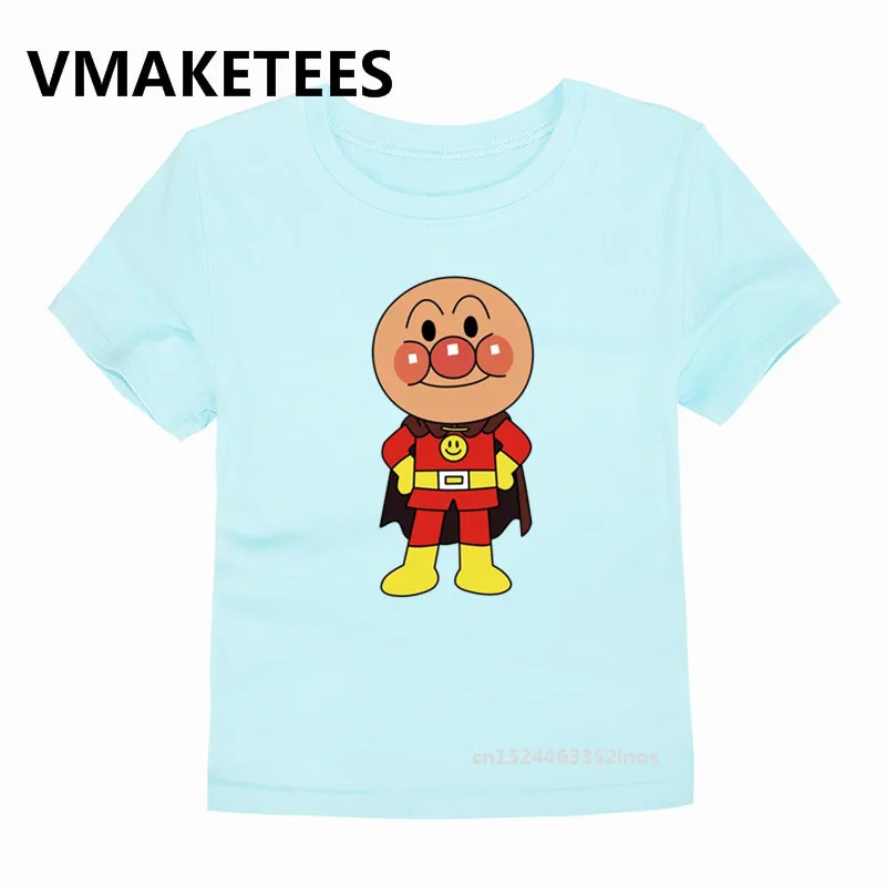 Anpanman/футболка для мальчиков и девочек с мультяшным принтом детская модная одежда